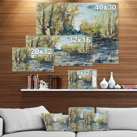 Designart - Rocky River in the Forest
